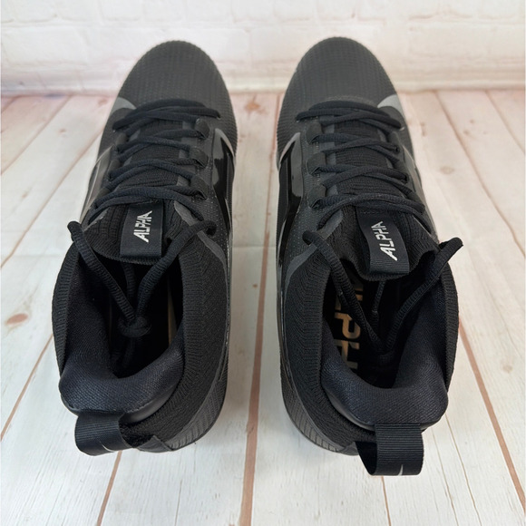 Nike Alpha Elite 4 Menace Black/Silver Football Cleats Mens Size 12 (FD7036-002) - Picture 7 of 10